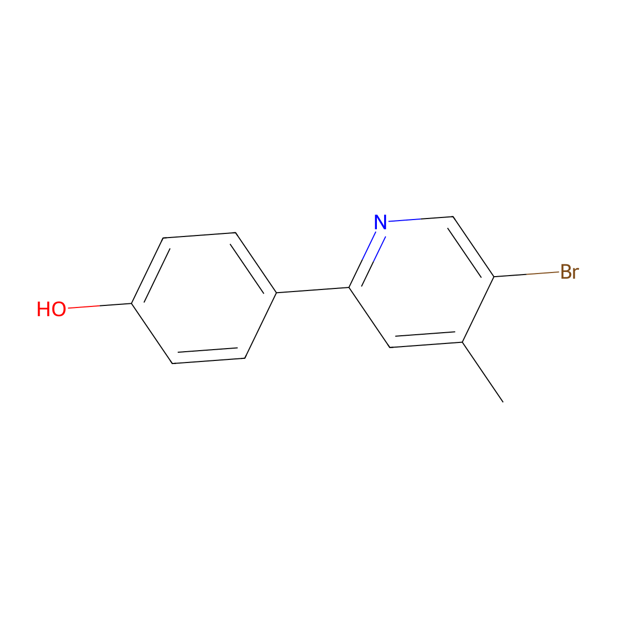 4-(5-Bromo-4-methylpyridin-2-yl)phenol molecular structure, CAS 2060007-91-0