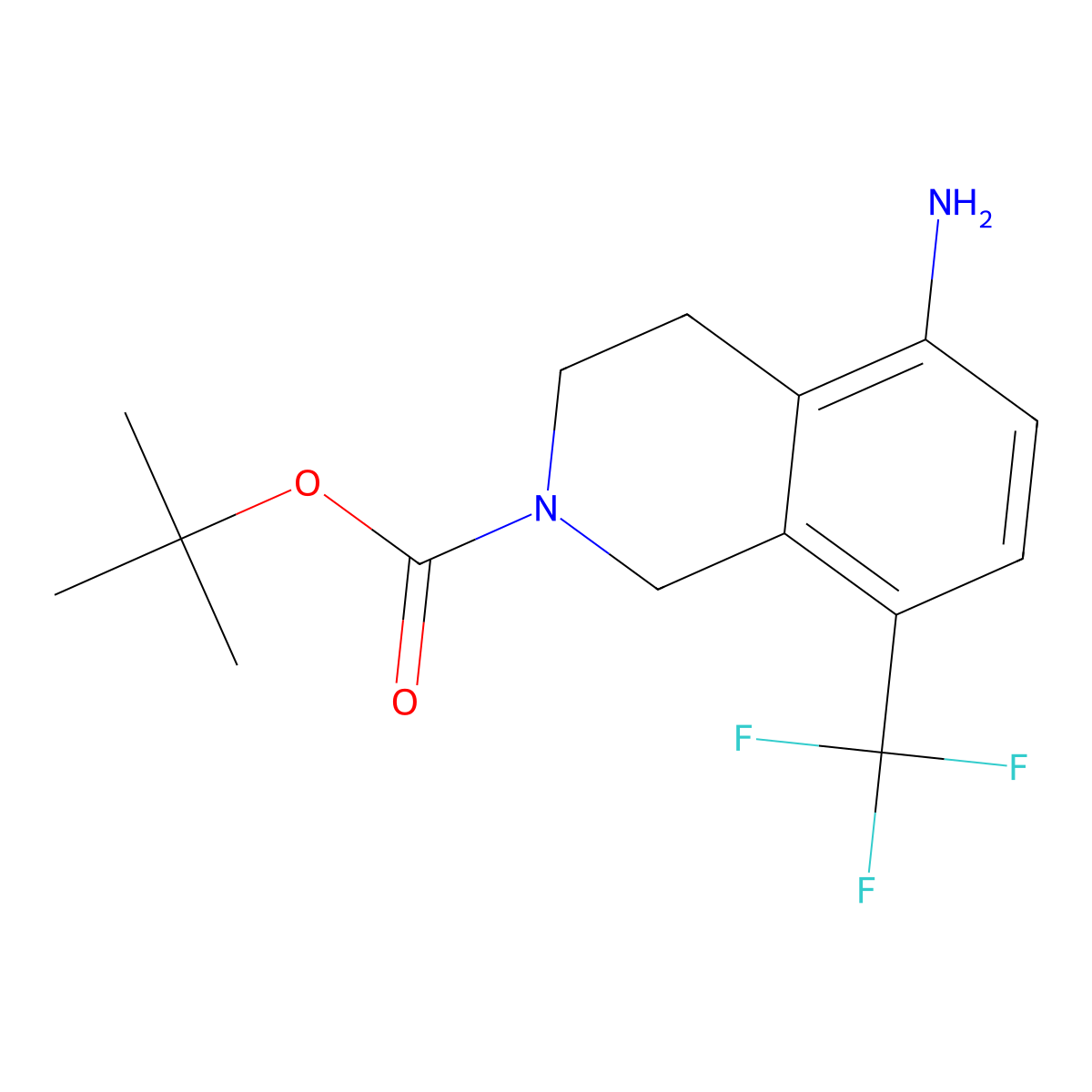 tert-Butyl 5-amino-8-(trifluoromethyl)-1,2,3,4-tetrahydroisoquinoline-2-carboxylate molecular structure, CAS 2060007-95-4