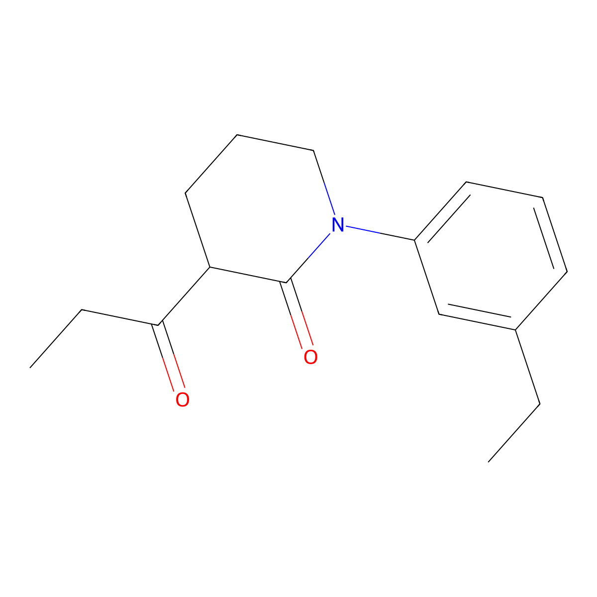 1-(3-Ethylphenyl)-3-propanoylpiperidin-2-one molecular structure, CAS 2060007-97-6