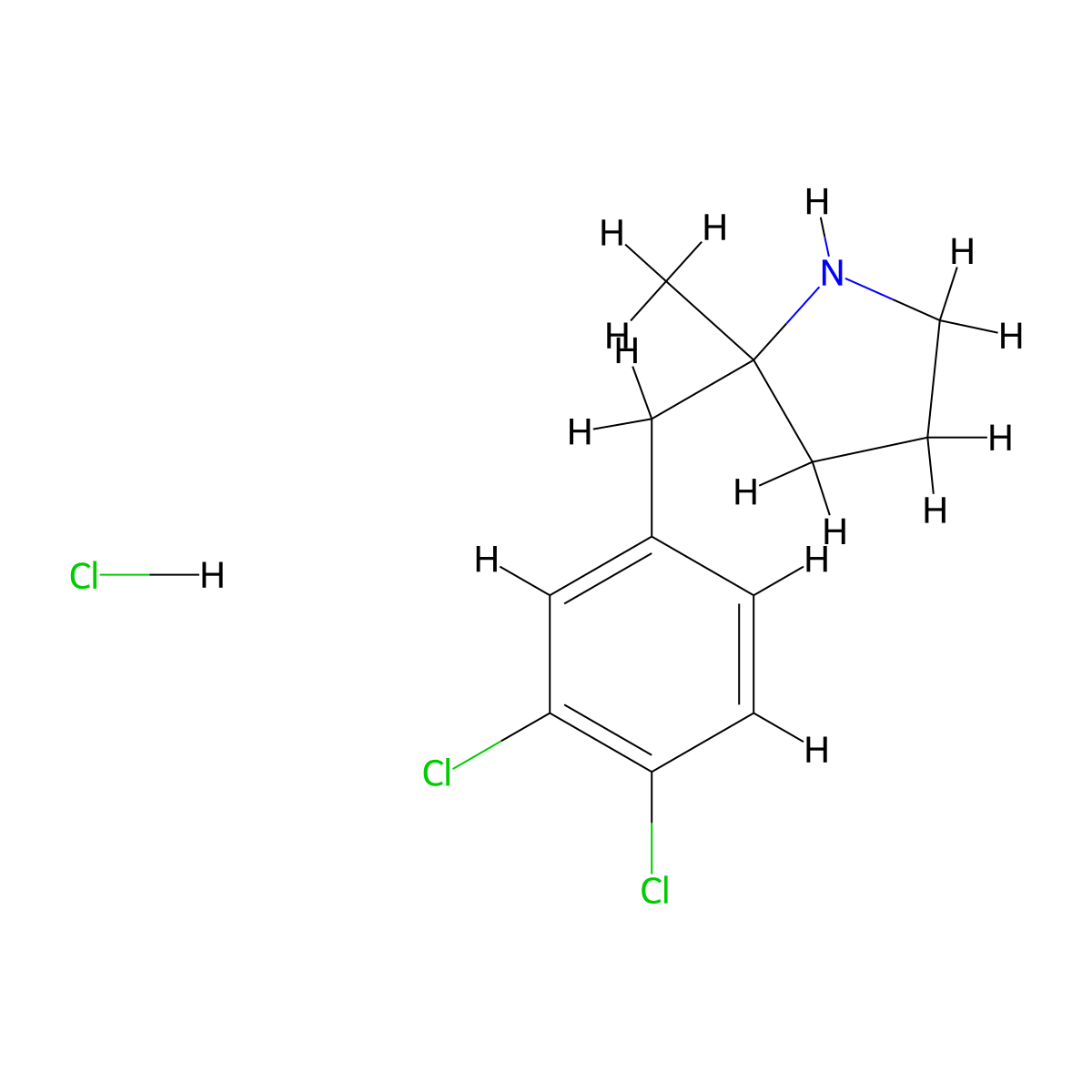 2-[(3,4-Dichlorophenyl)methyl]-2-methylpyrrolidine hydrochloride molecular structure, CAS 2060008-02-6