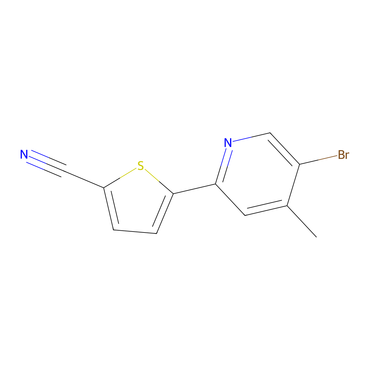 5-(5-Bromo-4-methylpyridin-2-yl)thiophene-2-carbonitrile molecular structure, CAS 2060008-03-7