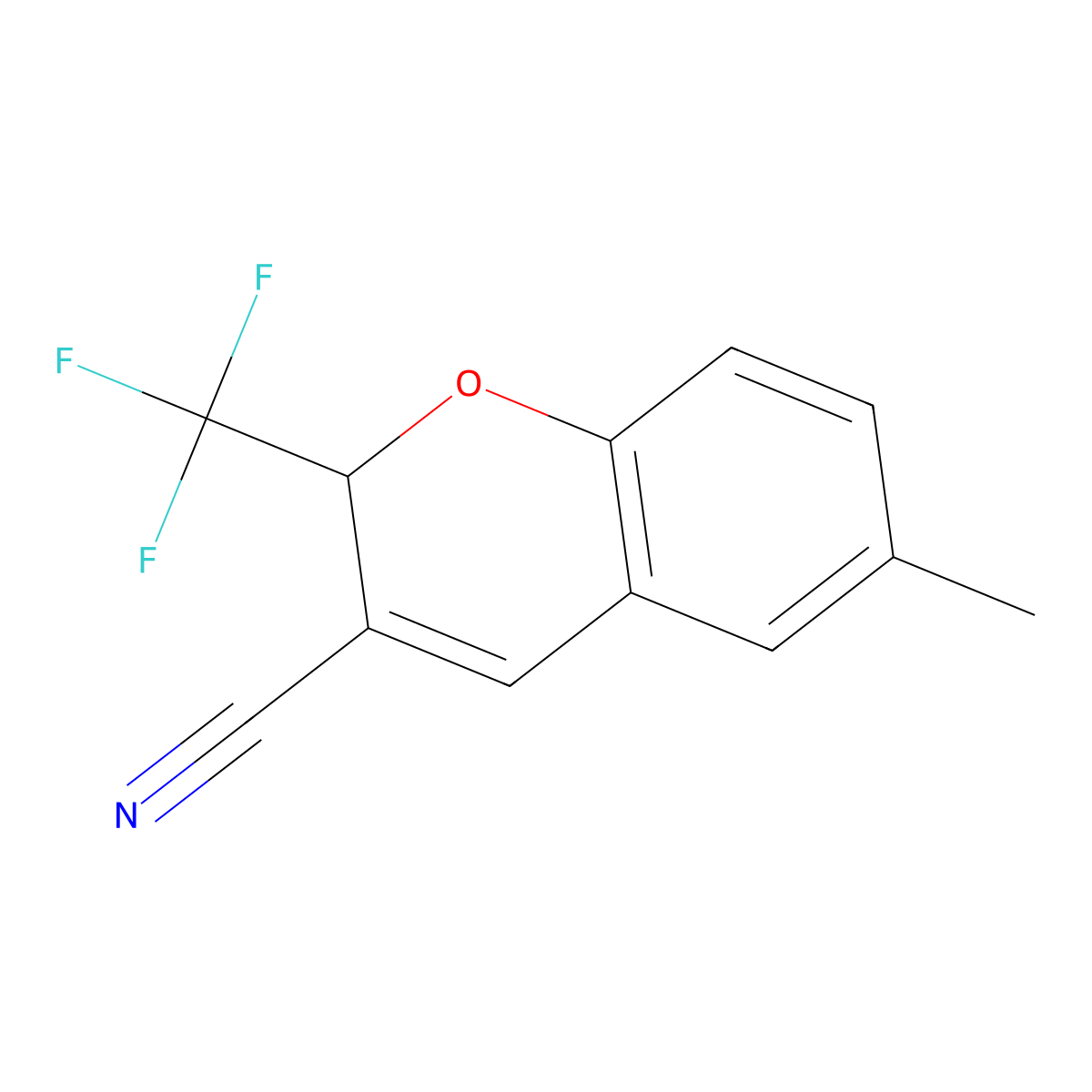 6-Methyl-2-(trifluoromethyl)-2H-chromene-3-carbonitrile molecular structure, CAS 2060008-04-8