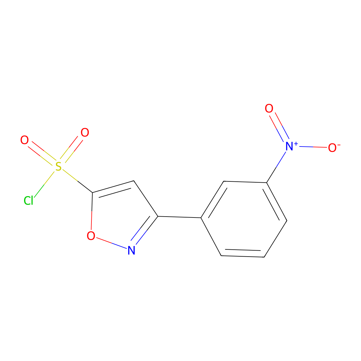 3-(3-Nitrophenyl)-1,2-oxazole-5-sulfonyl chloride molecular structure, CAS 2060008-07-1