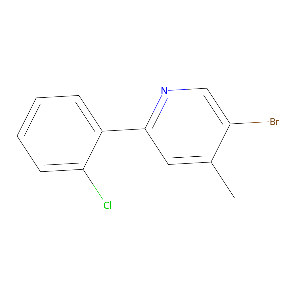 5-Bromo-2-(2-chlorophenyl)-4-methylpyridine molecular structure, CAS 2060008-09-3