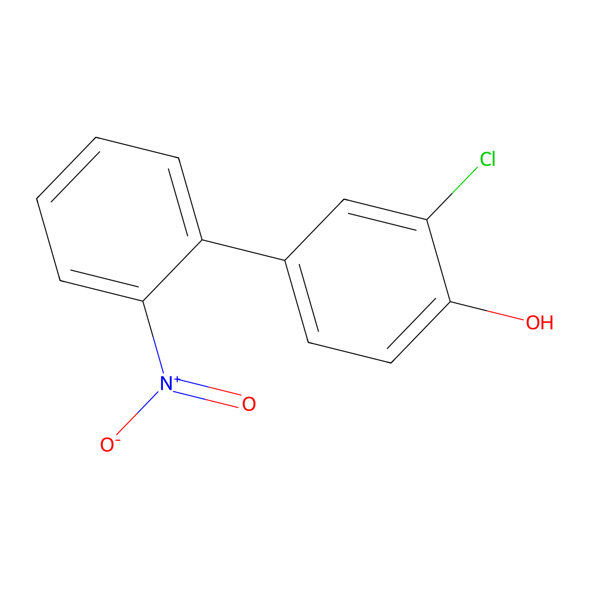 2-Chloro-4-(2-nitrophenyl)phenol molecular structure, CAS 2060008-22-0
