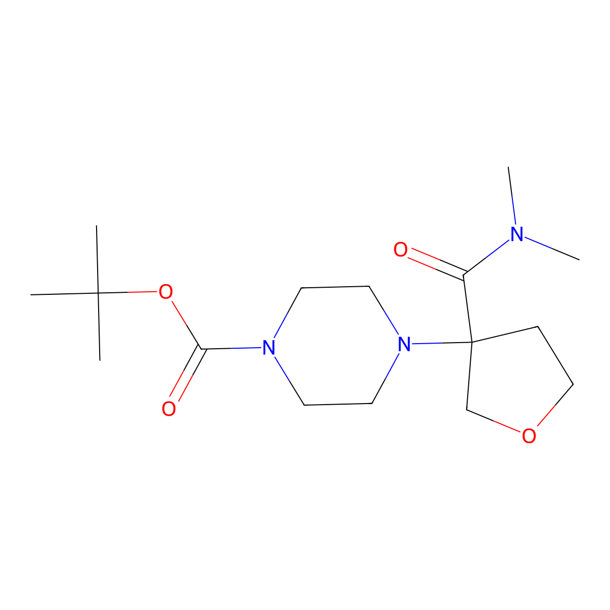 tert-Butyl 4-[3-(dimethylcarbamoyl)oxolan-3-yl]piperazine-1-carboxylate molecular structure, CAS 2060008-25-3