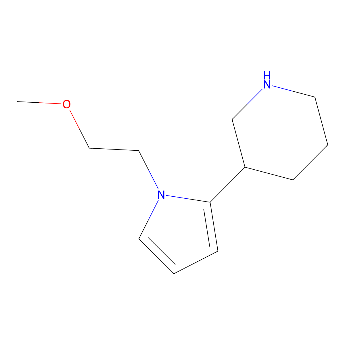 3-[1-(2-Methoxyethyl)-1H-pyrrol-2-yl]piperidine molecular structure, CAS 2060008-26-4