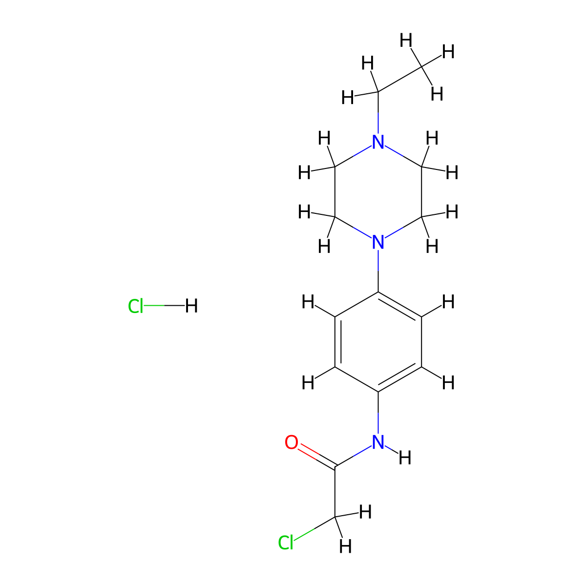 2-chloro-N-[4-(4-ethylpiperazin-1-yl)phenyl]acetamide hydrochloride molecular structure, CAS 2060008-28-6
