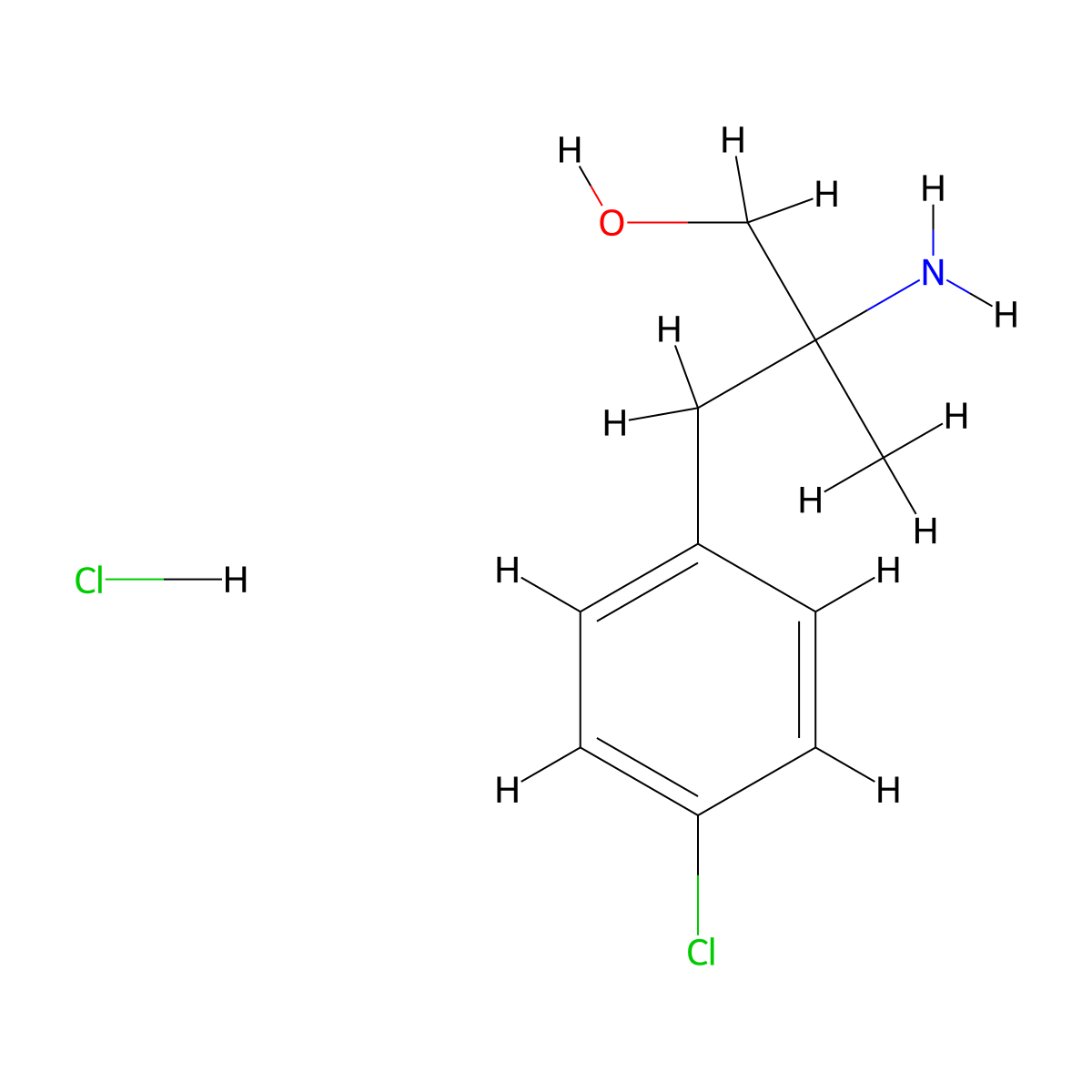 2-Amino-3-(4-chlorophenyl)-2-methylpropan-1-ol hydrochloride molecular structure, CAS 2060008-29-7