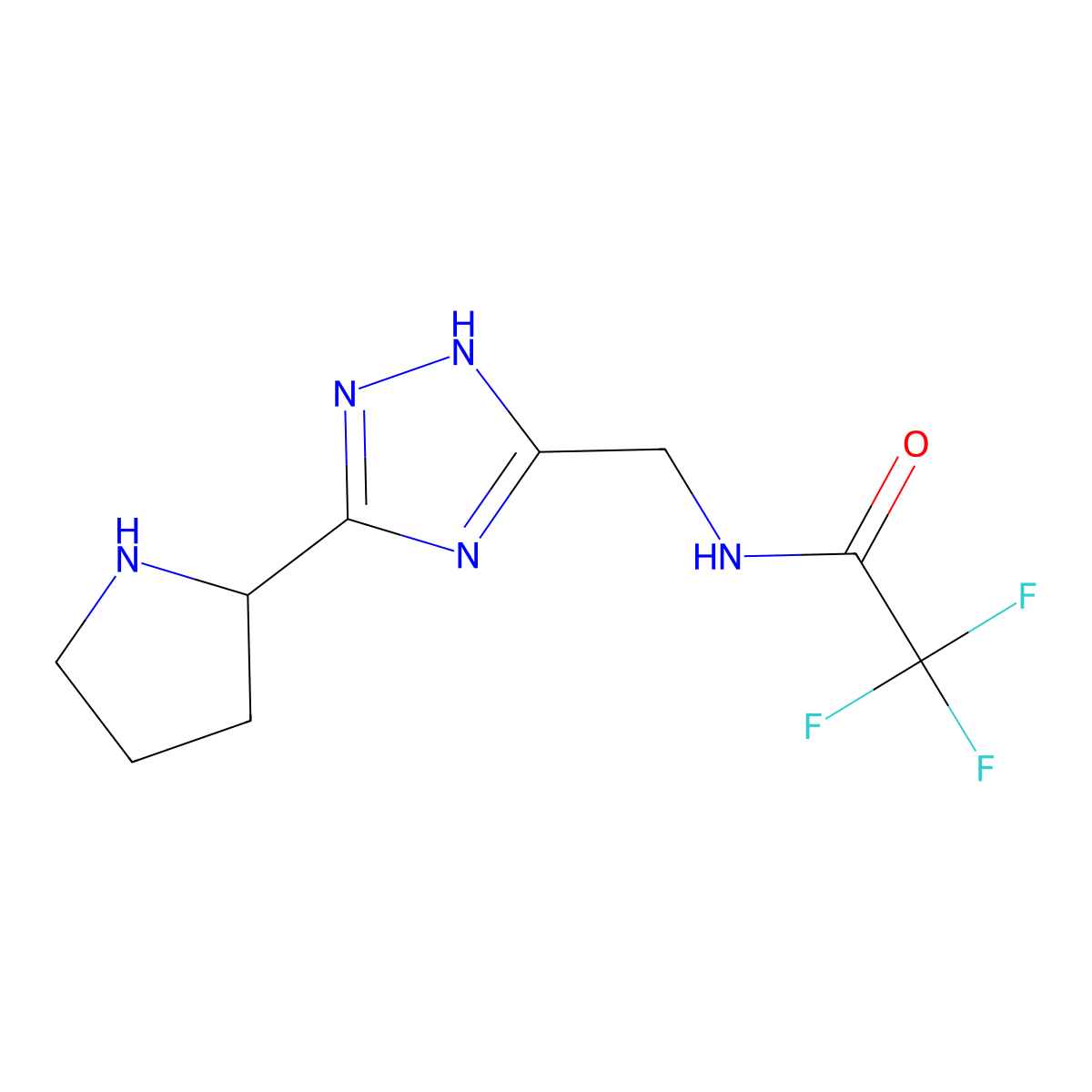 2,2,2-Trifluoro-N-{[3-(pyrrolidin-2-yl)-1H-1,2,4-triazol-5-yl]methyl}acetamide molecular structure, CAS 2060008-34-4