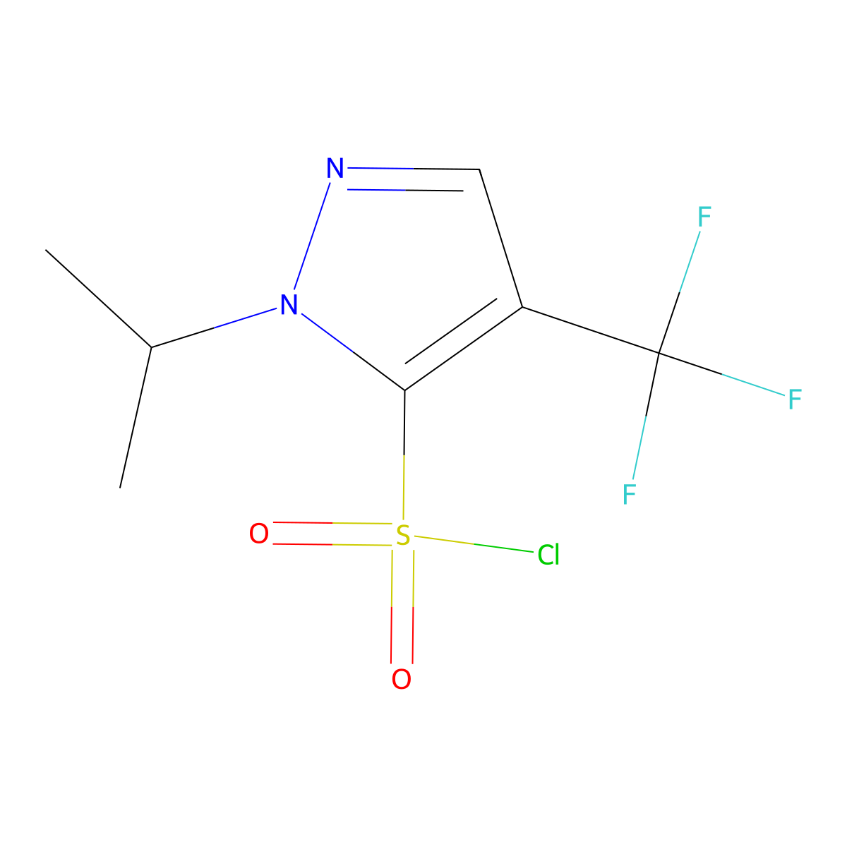 1-(Propan-2-yl)-4-(trifluoromethyl)-1H-pyrazole-5-sulfonyl chloride molecular structure, CAS 2060008-41-3