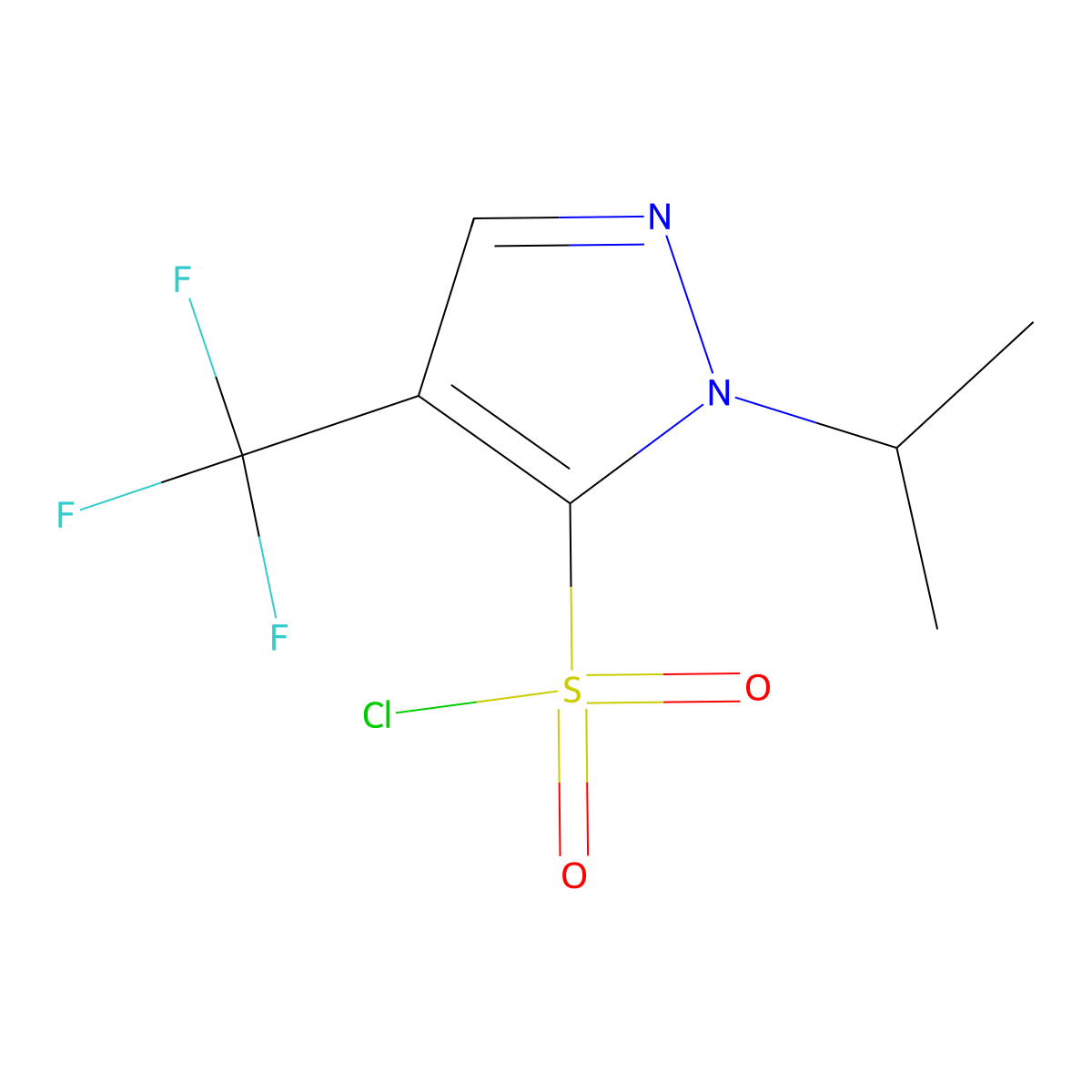 1-(Propan-2-yl)-4-(trifluoromethyl)-1H-pyrazole-5-sulfonyl chloride molecular structure, CAS 2060008-41-3