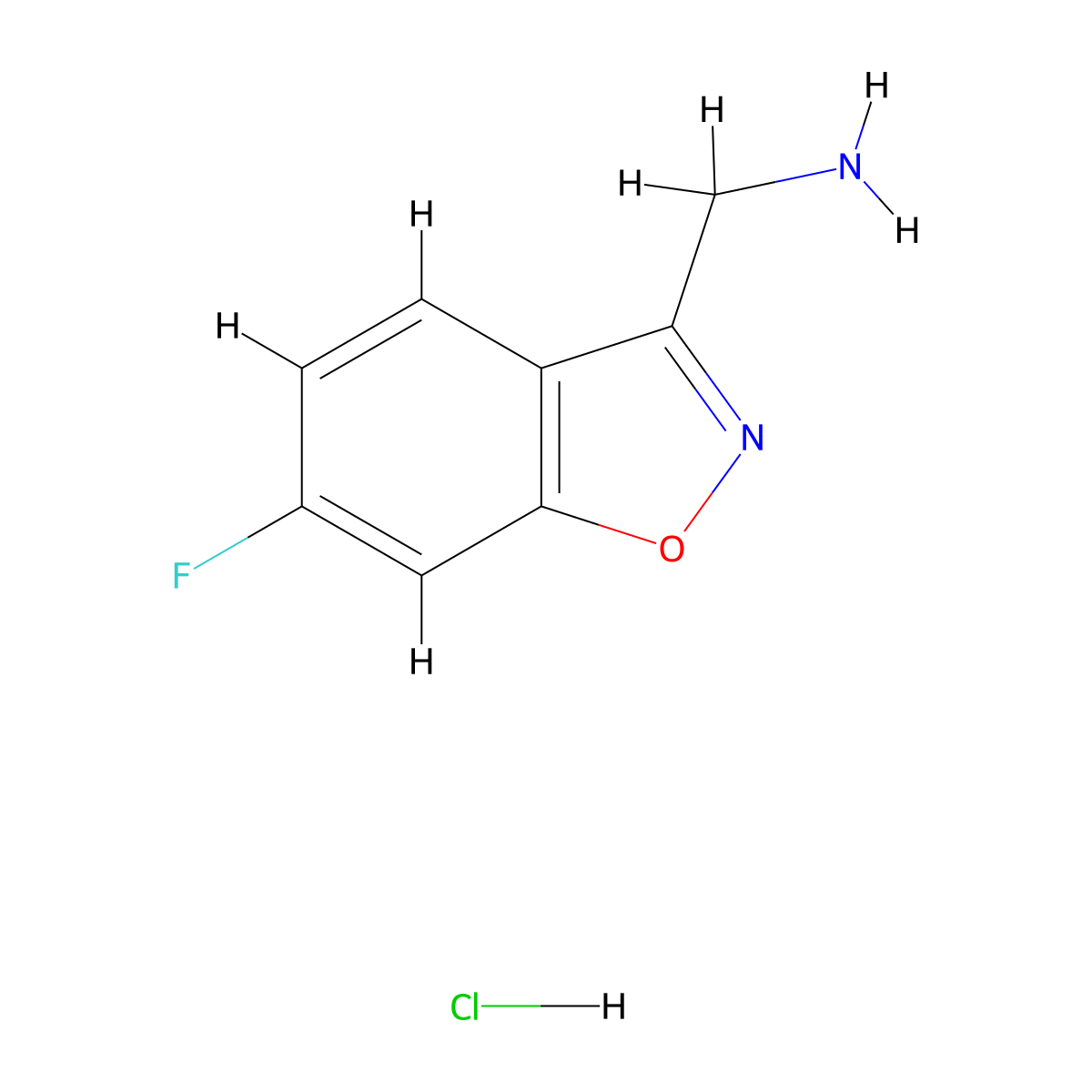 (6-Fluoro-1,2-benzoxazol-3-yl)methanamine hydrochloride molecular structure, CAS 2060008-47-9