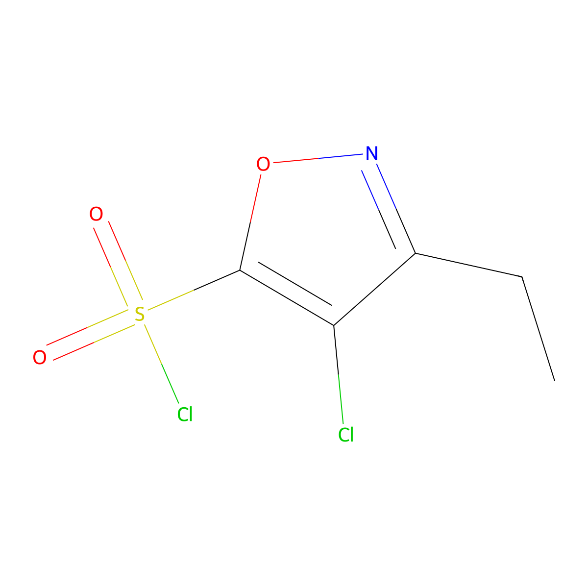 4-Chloro-3-ethyl-1,2-oxazole-5-sulfonyl chloride molecular structure, CAS 2060008-48-0
