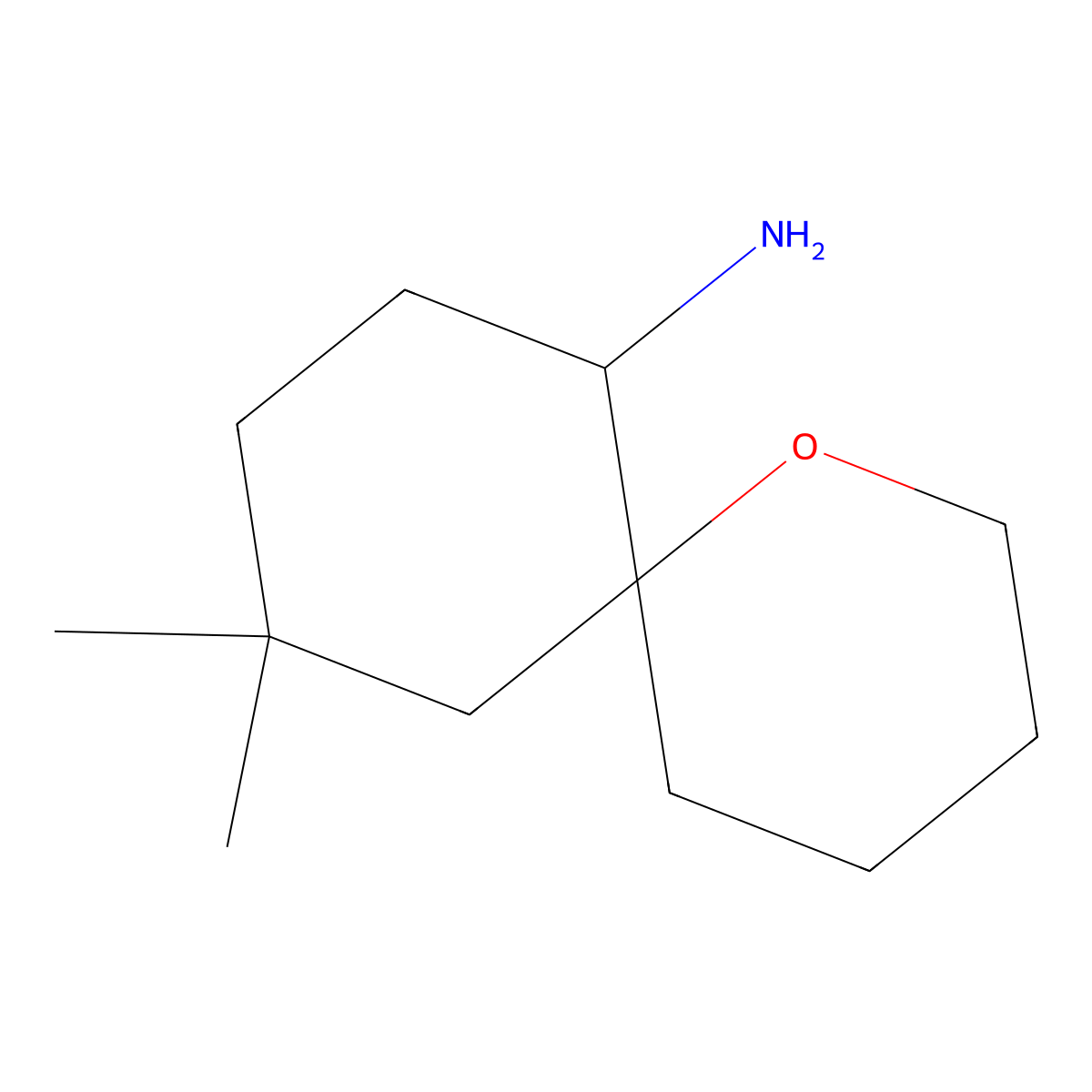 10,10-Dimethyl-1-oxaspiro[5.5]undecan-7-amine molecular structure, CAS 2060008-49-1