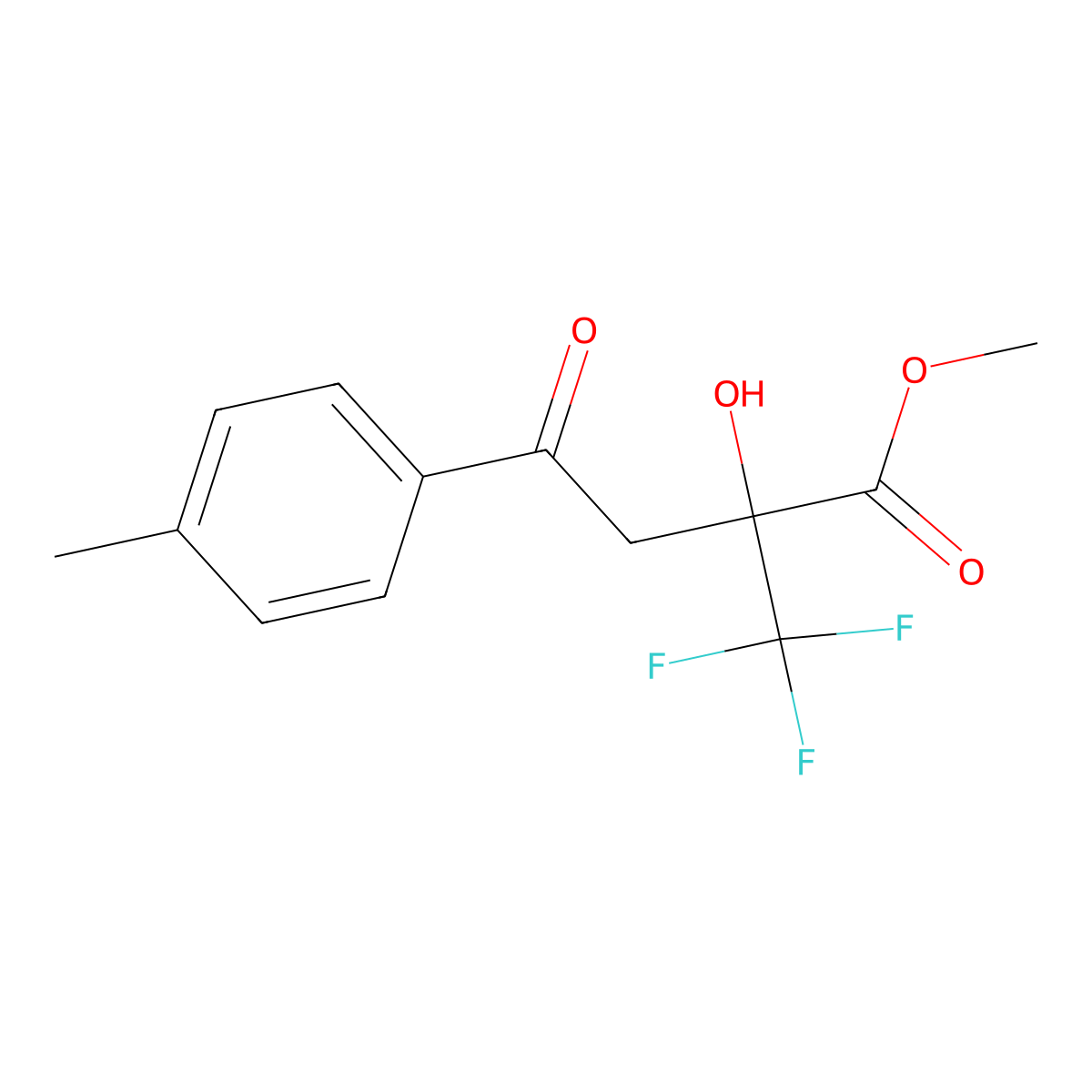 Methyl 2-hydroxy-4-(4-methylphenyl)-4-oxo-2-(trifluoromethyl)butanoate molecular structure, CAS 2060008-53-7