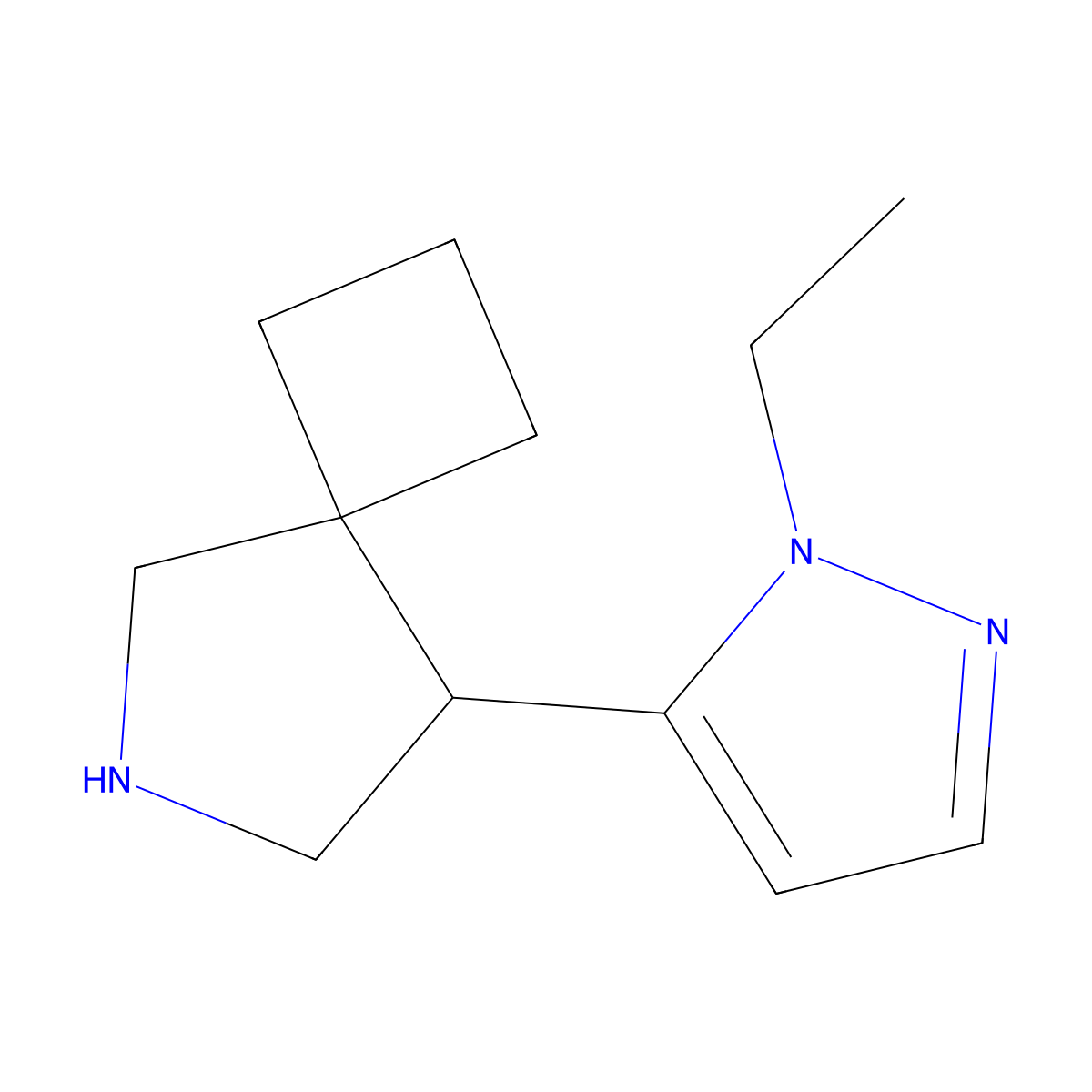 8-(1-Ethyl-1H-pyrazol-5-yl)-6-azaspiro[3.4]octane molecular structure, CAS 2060008-55-9