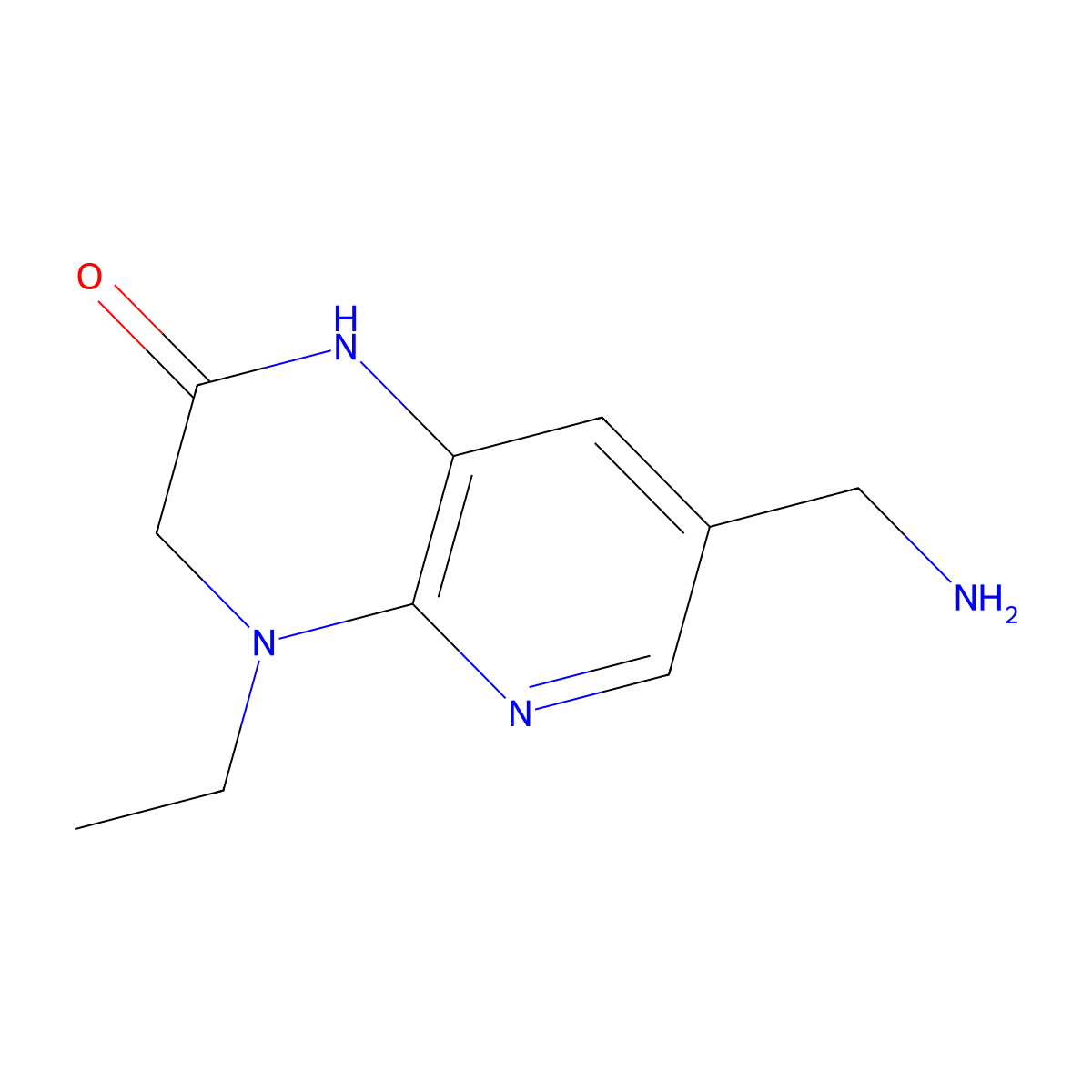 7-(Aminomethyl)-4-ethyl-1H,2H,3H,4H-pyrido[2,3-b]pyrazin-2-one molecular structure, CAS 2060008-57-1