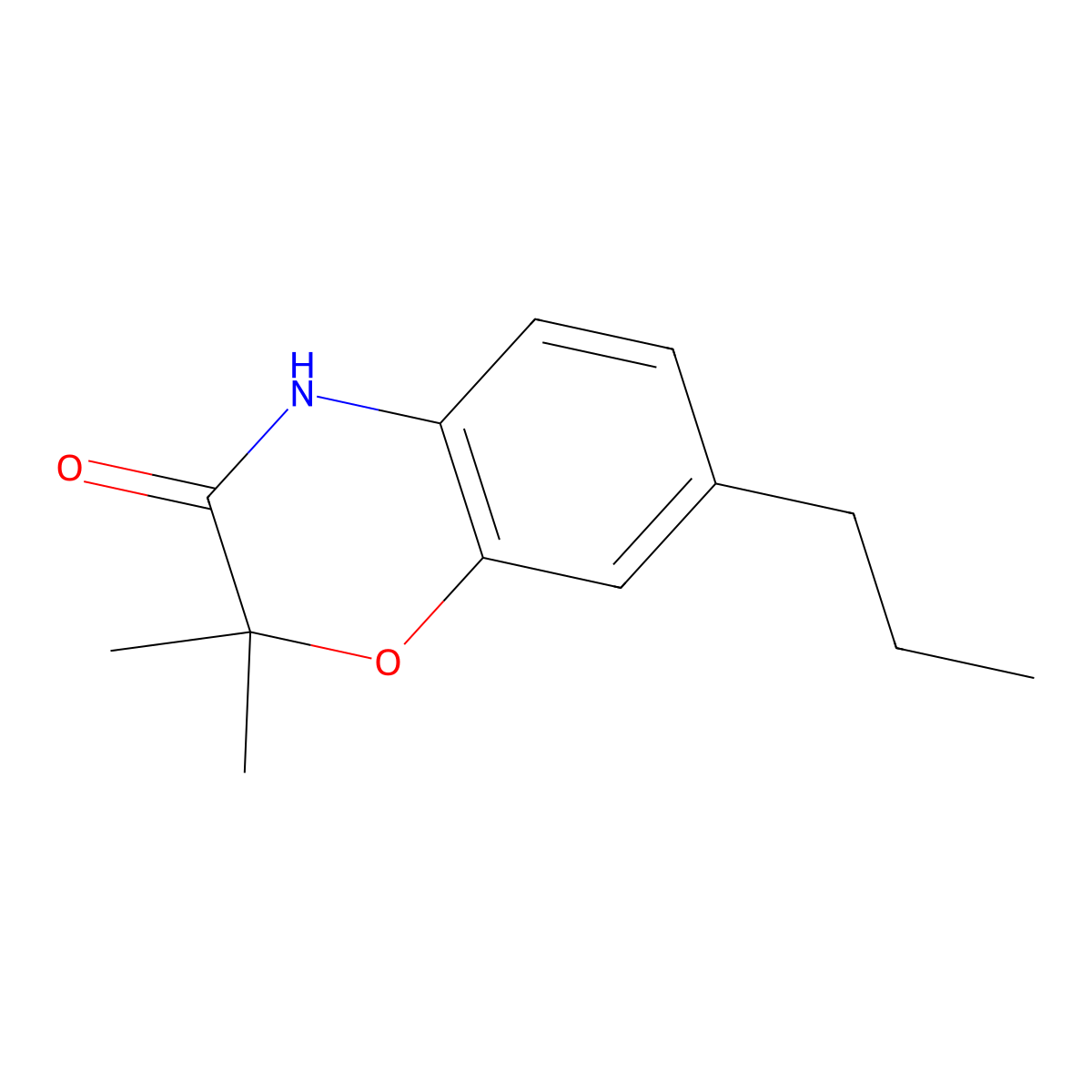 2,2-Dimethyl-7-propyl-3,4-dihydro-2H-1,4-benzoxazin-3-one molecular structure, CAS 2060008-61-7