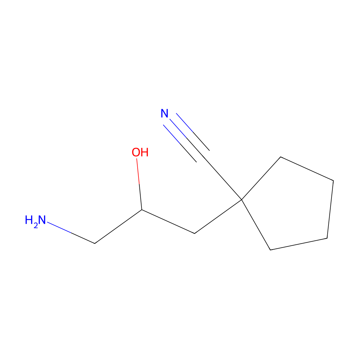 1-(3-Amino-2-hydroxypropyl)cyclopentane-1-carbonitrile molecular structure, CAS 2060008-64-0