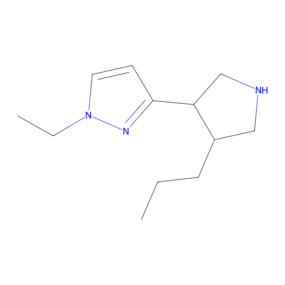 1-Ethyl-3-(4-propylpyrrolidin-3-yl)-1H-pyrazole molecular structure, CAS 2060008-67-3