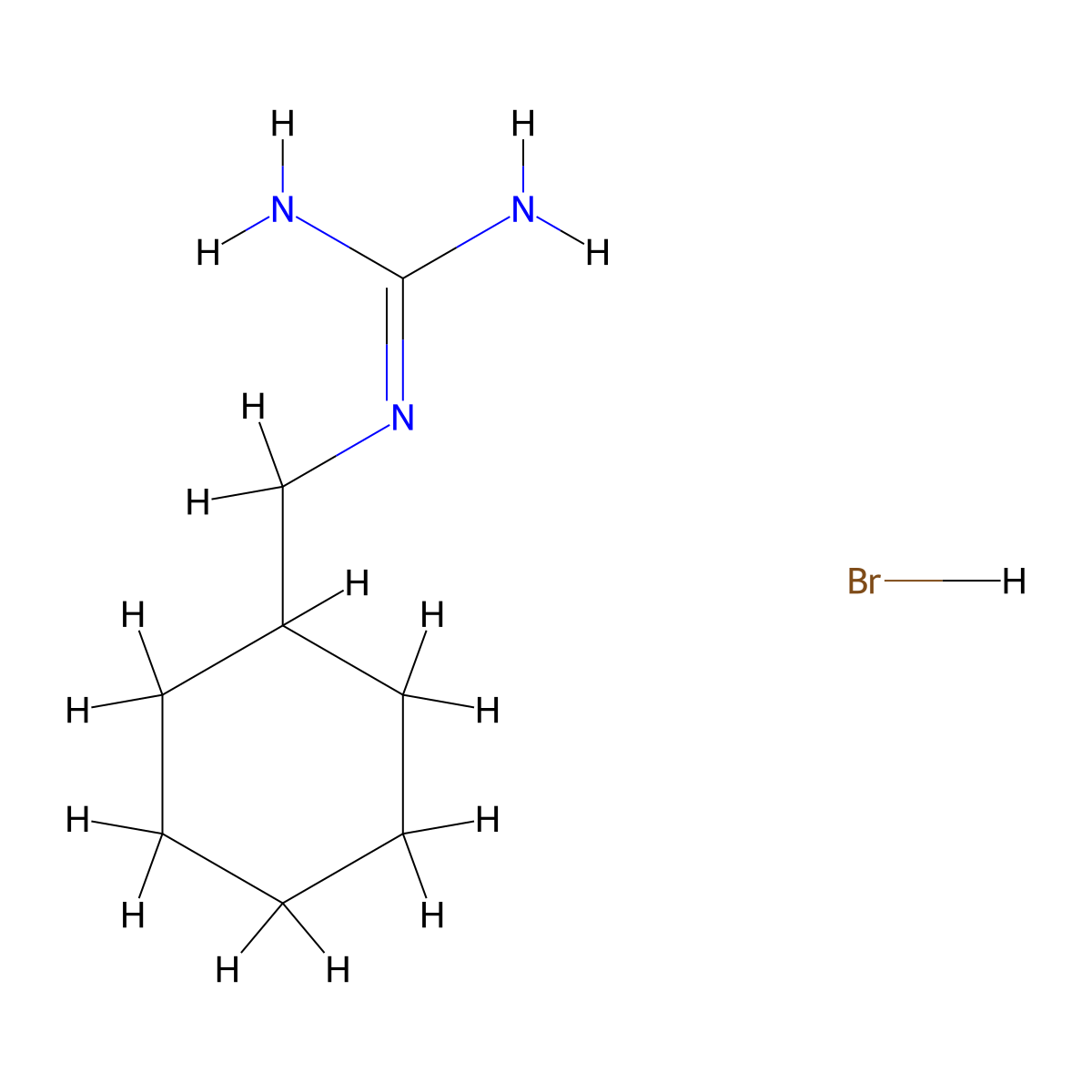 N-(cyclohexylmethyl)guanidine hydrobromide molecular structure, CAS 2060008-70-8