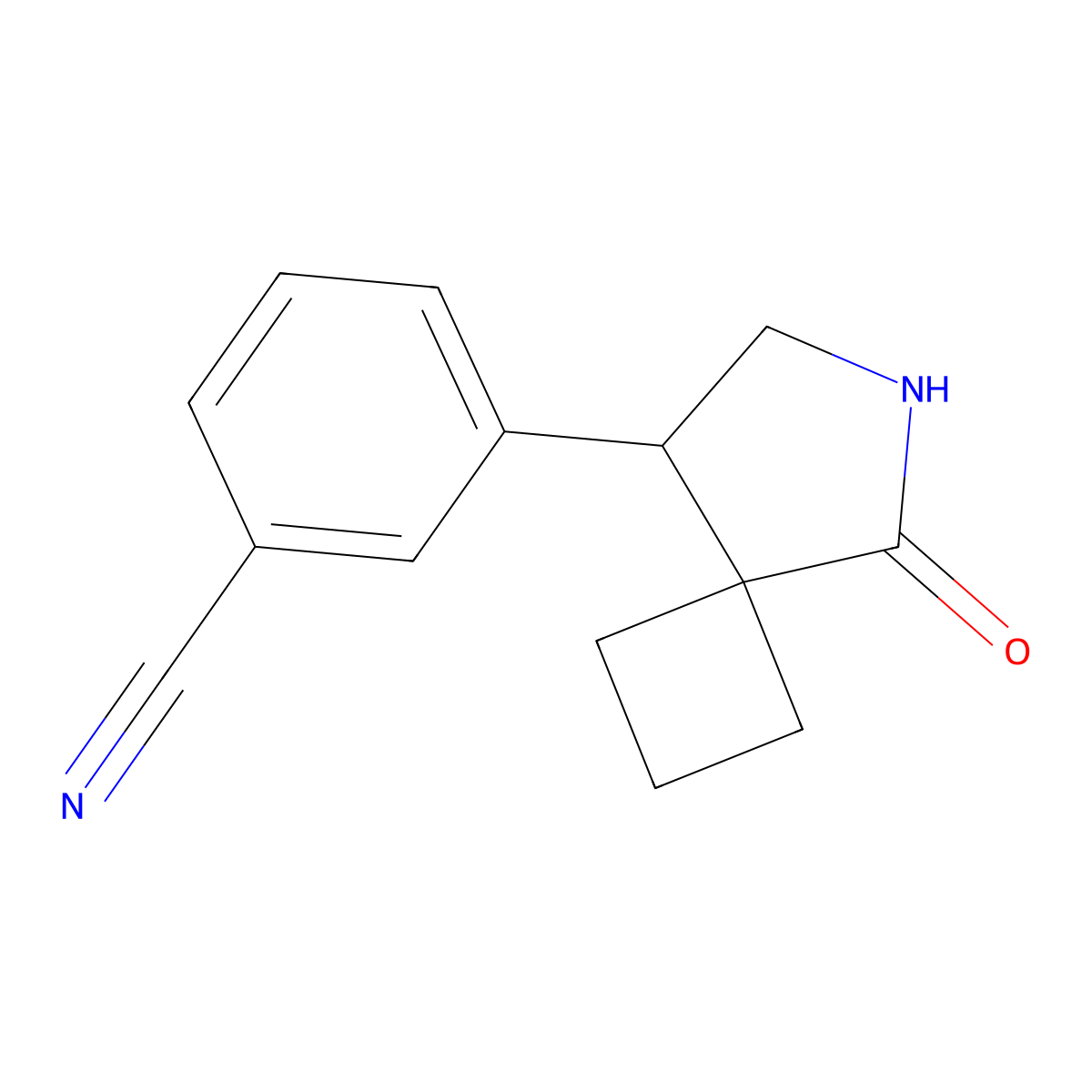3-{5-Oxo-6-azaspiro[3.4]octan-8-yl}benzonitrile molecular structure, CAS 2060008-72-0