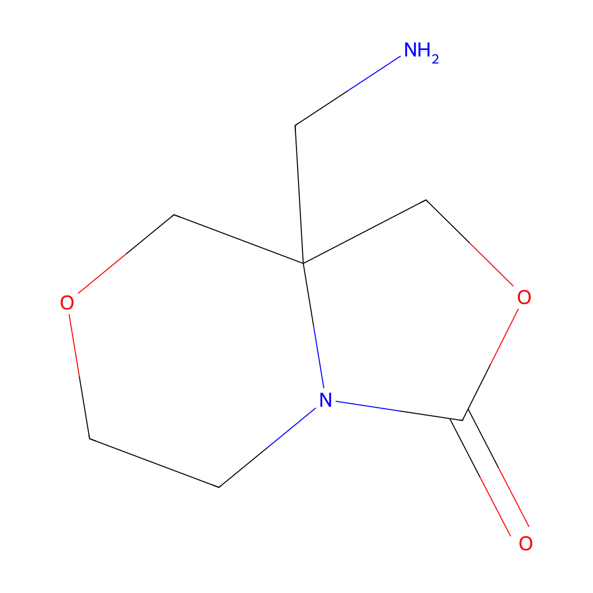 8A-(aminomethyl)-hexahydro-[1,3]oxazolo[4,3-c]morpholin-3-one molecular structure, CAS 2060008-75-3