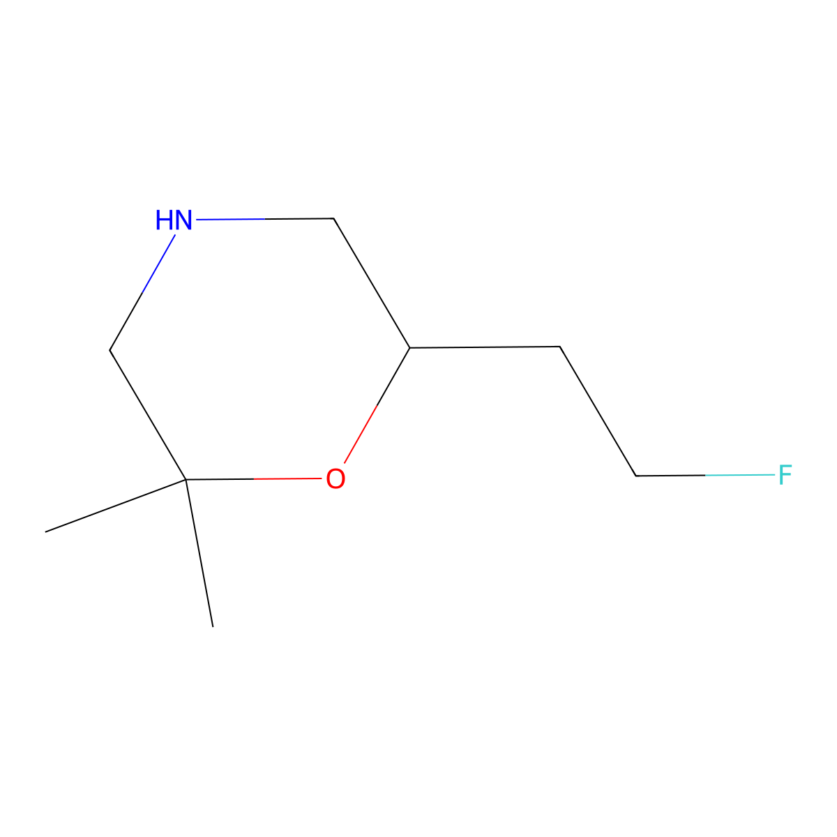 6-(2-Fluoroethyl)-2,2-dimethylmorpholine molecular structure, CAS 2060008-76-4