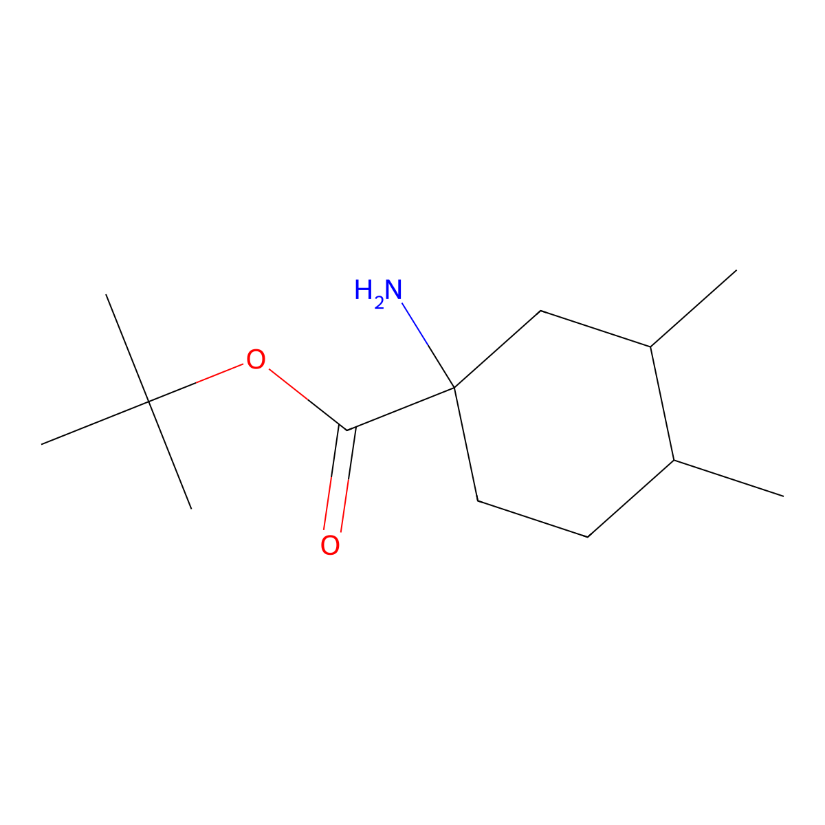 tert-Butyl 1-amino-3,4-dimethylcyclohexane-1-carboxylate molecular structure, CAS 2060008-91-3