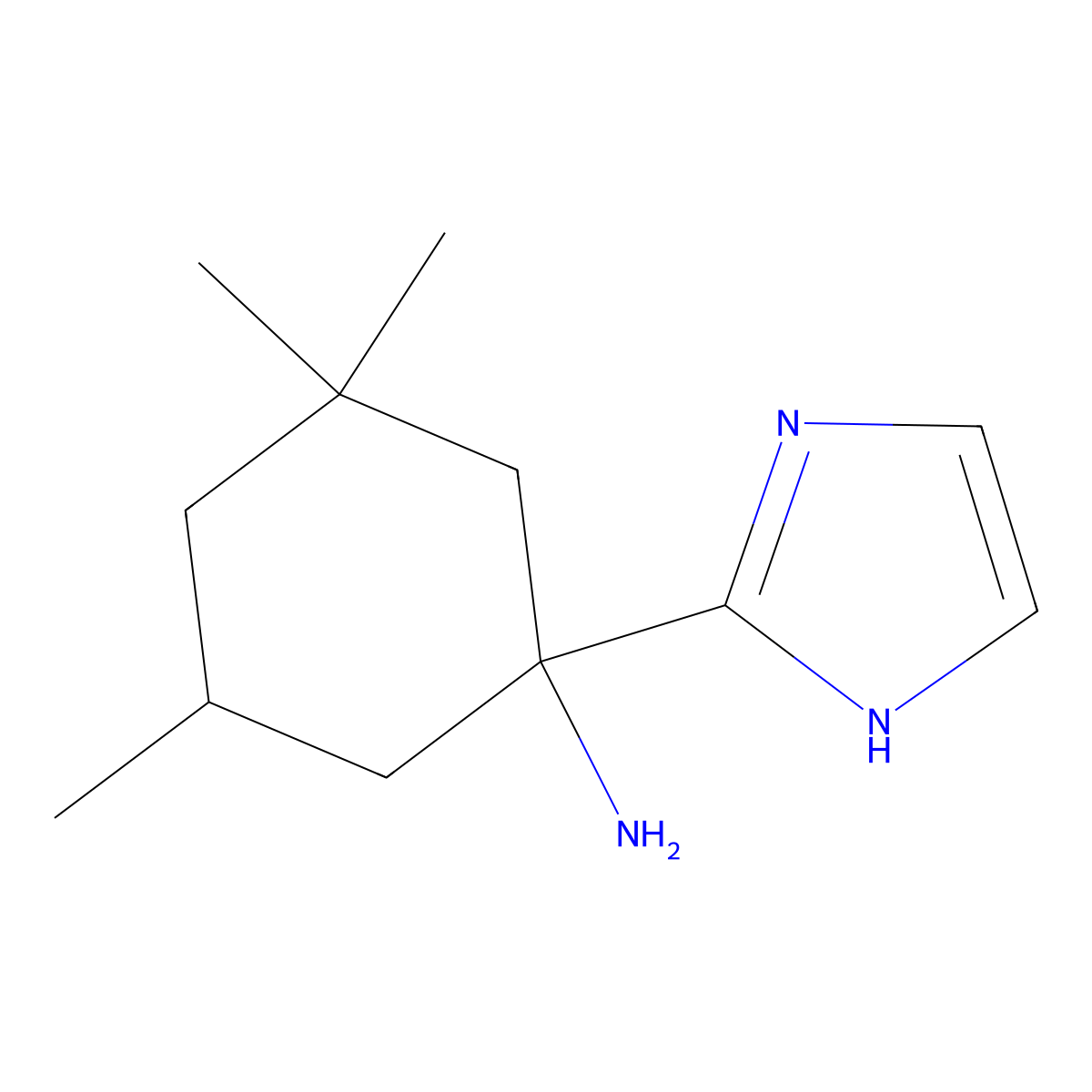 1-(1H-Imidazol-2-yl)-3,3,5-trimethylcyclohexan-1-amine molecular structure, CAS 2060008-98-0
