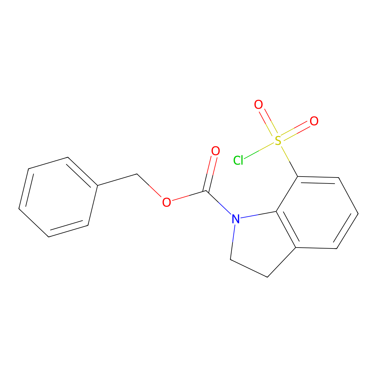 Benzyl 7-(chlorosulfonyl)-2,3-dihydro-1H-indole-1-carboxylate molecular structure, CAS 2060009-02-9
