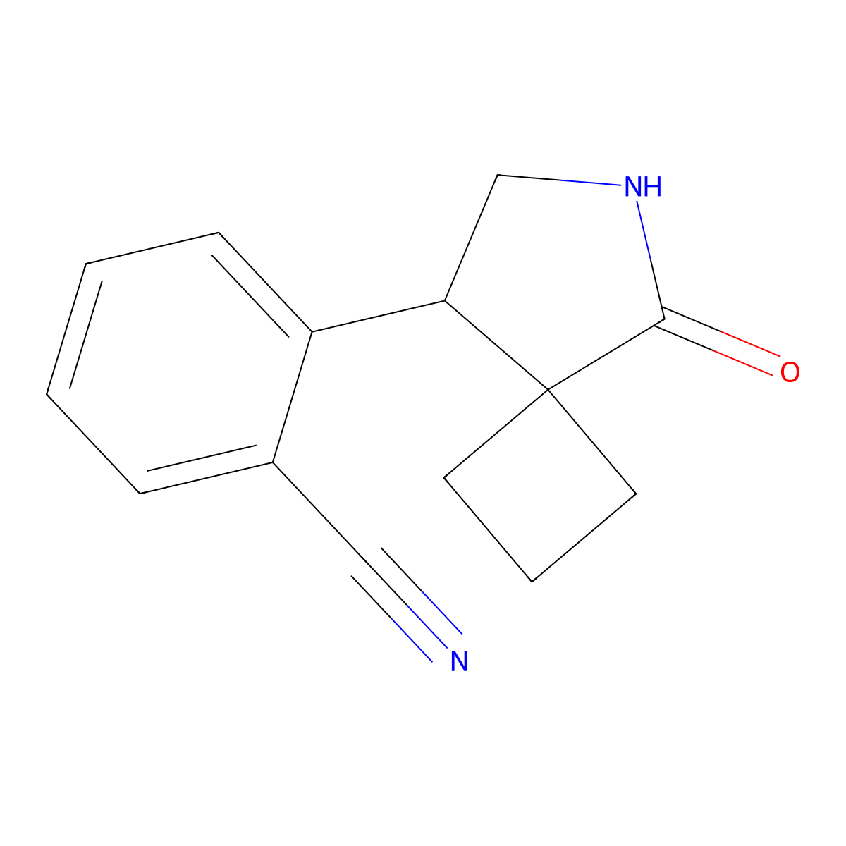 2-{5-Oxo-6-azaspiro[3.4]octan-8-yl}benzonitrile molecular structure, CAS 2060009-06-3