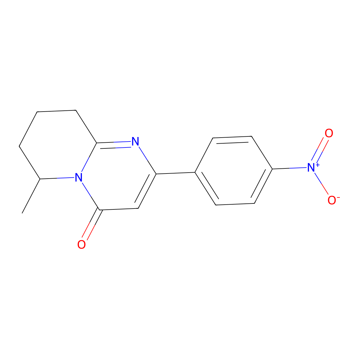 6-Methyl-2-(4-nitrophenyl)-4H,6H,7H,8H,9H-pyrido[1,2-a]pyrimidin-4-one molecular structure, CAS 2060009-11-0