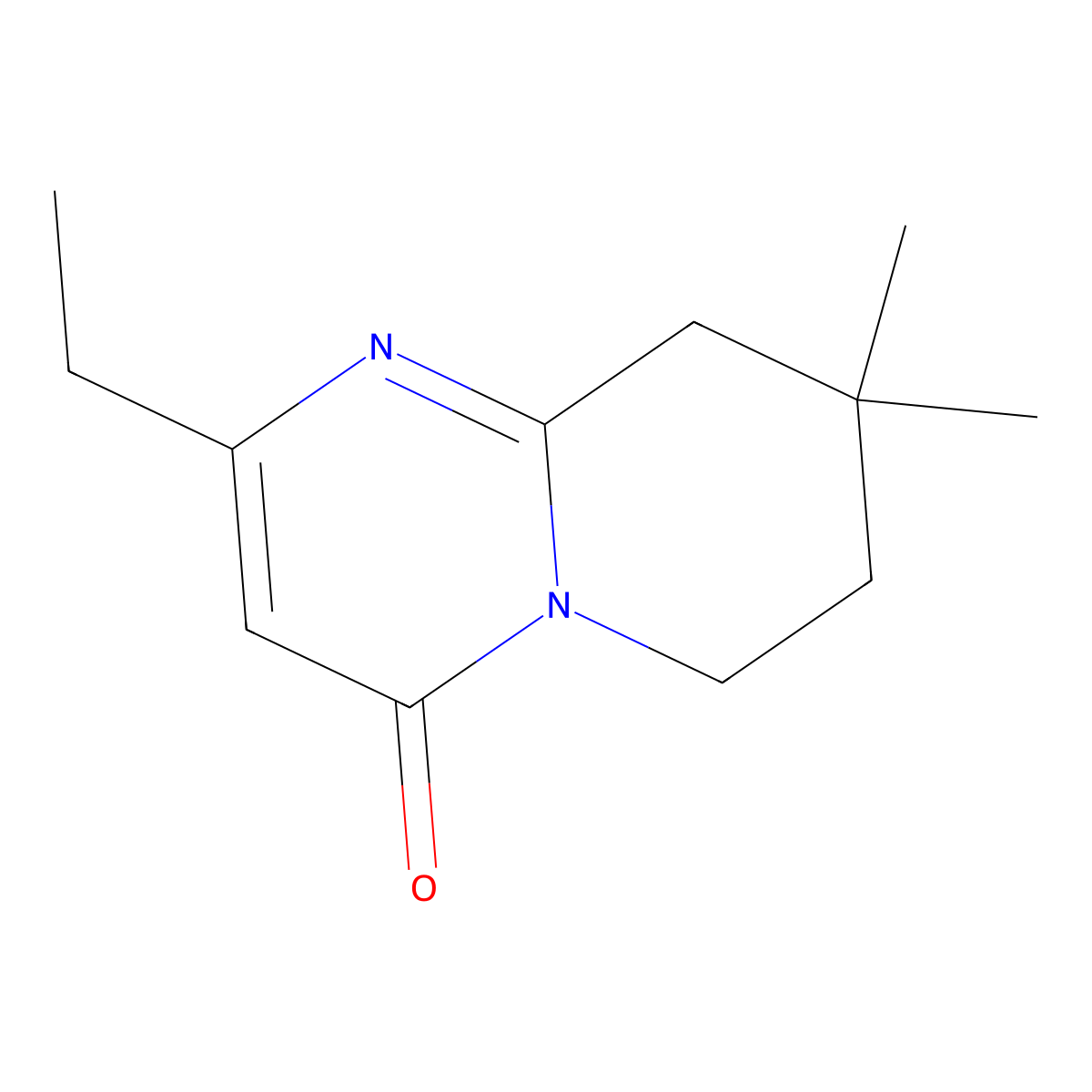2-Ethyl-8,8-dimethyl-4H,6H,7H,8H,9H-pyrido[1,2-a]pyrimidin-4-one molecular structure, CAS 2060009-17-6