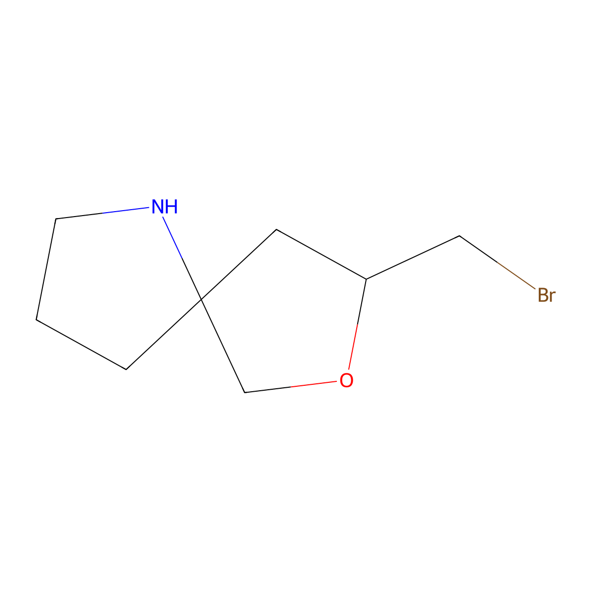 8-(Bromomethyl)-7-oxa-1-azaspiro[4.4]nonane molecular structure, CAS 2060009-18-7
