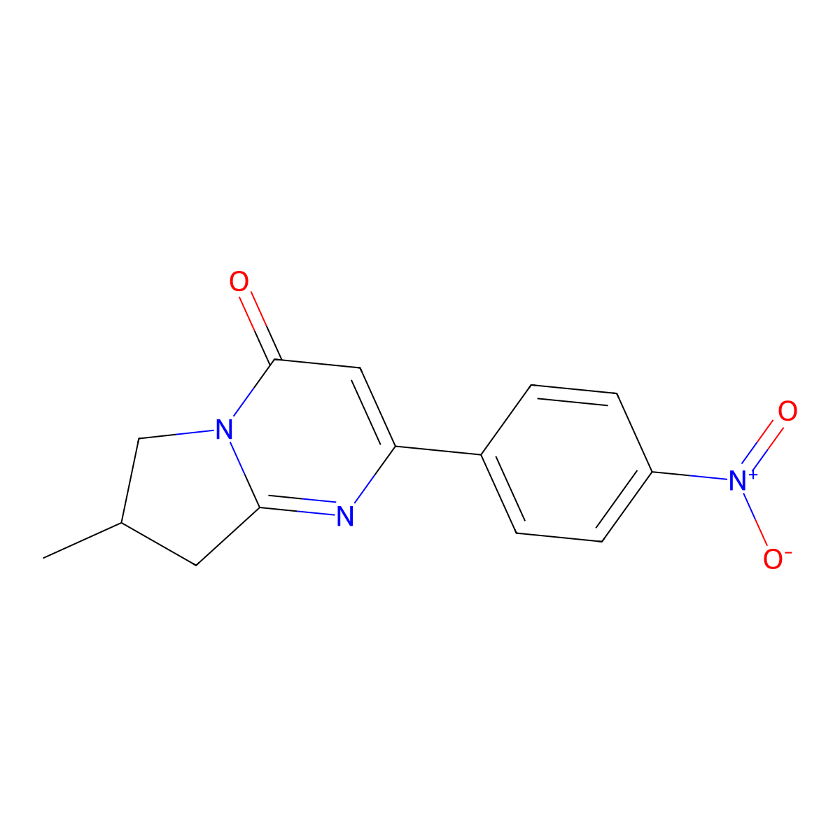 7-Methyl-2-(4-nitrophenyl)-4H,6H,7H,8H-pyrrolo[1,2-a]pyrimidin-4-one molecular structure, CAS 2060009-22-3