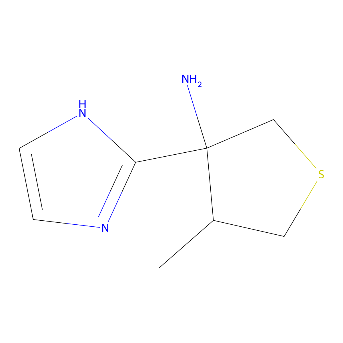 3-(1H-Imidazol-2-yl)-4-methylthiolan-3-amine molecular structure, CAS 2060009-24-5