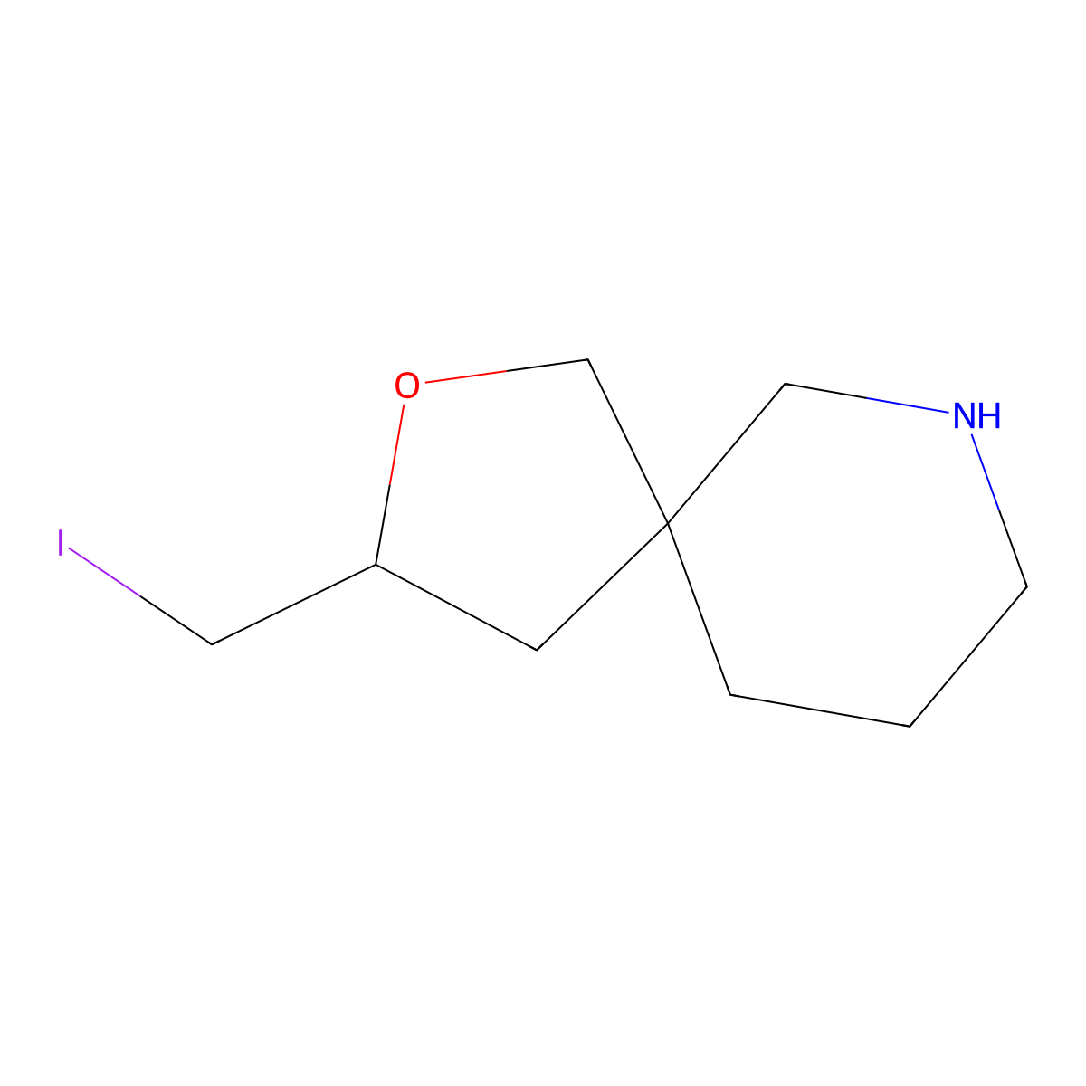 3-(Iodomethyl)-2-oxa-7-azaspiro[4.5]decane molecular structure, CAS 2060019-84-1