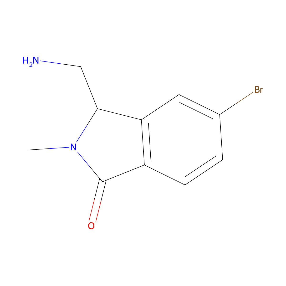 3-(Aminomethyl)-5-bromo-2-methyl-2,3-dihydro-1H-isoindol-1-one molecular structure, CAS 2060019-95-4