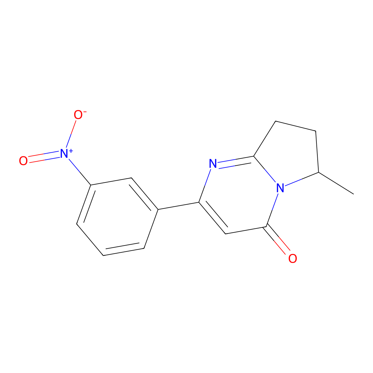 6-Methyl-2-(3-nitrophenyl)-4H,6H,7H,8H-pyrrolo[1,2-a]pyrimidin-4-one molecular structure, CAS 2060020-00-8