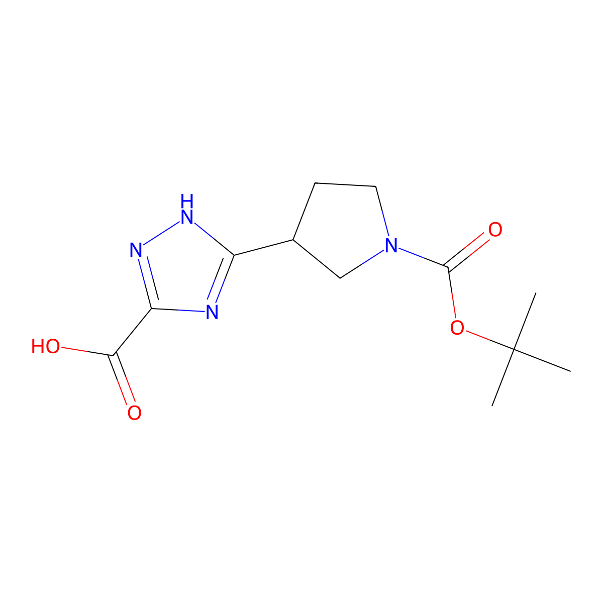 3-{1-[(tert-butoxy)carbonyl]pyrrolidin-3-yl}-1H-1,2,4-triazole-5-carboxylic acid molecular structure, CAS 2060020-16-6