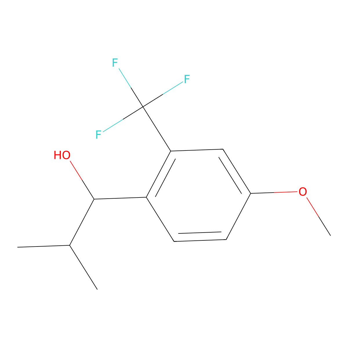 1-[4-Methoxy-2-(trifluoromethyl)phenyl]-2-methylpropan-1-ol molecular structure, CAS 2060020-18-8