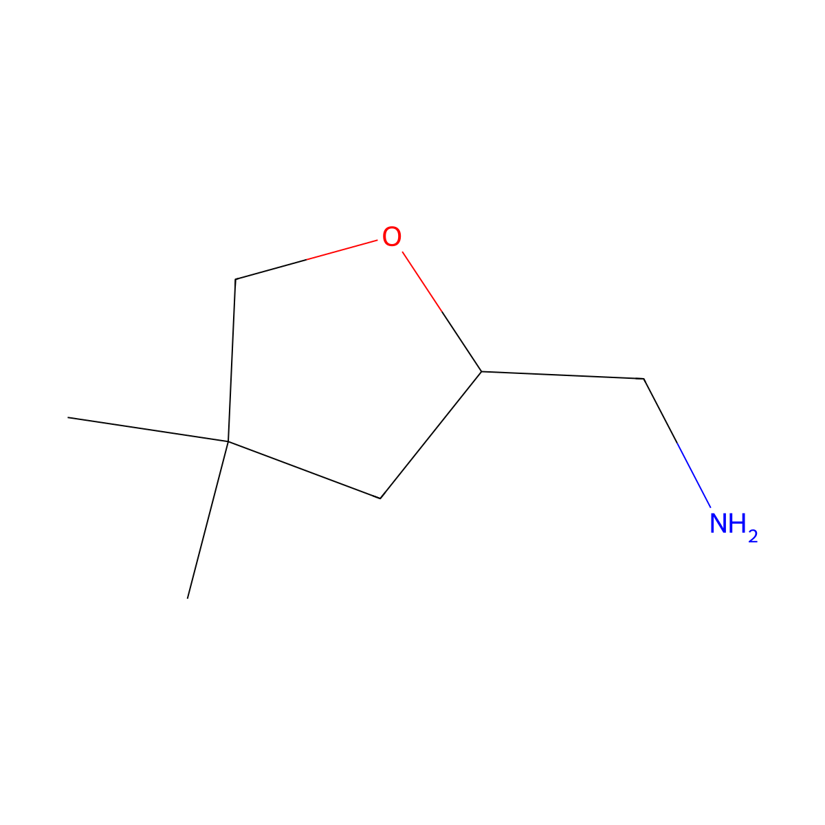 (4,4-Dimethyloxolan-2-yl)methanamine molecular structure, CAS 2060020-19-9