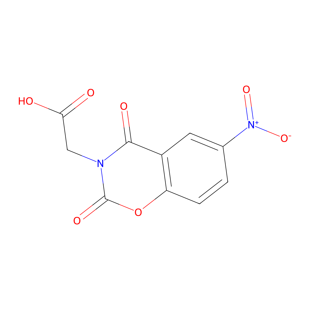 2-(6-Nitro-2,4-dioxo-3,4-dihydro-2H-1,3-benzoxazin-3-yl)acetic acid molecular structure, CAS 2060020-20-2