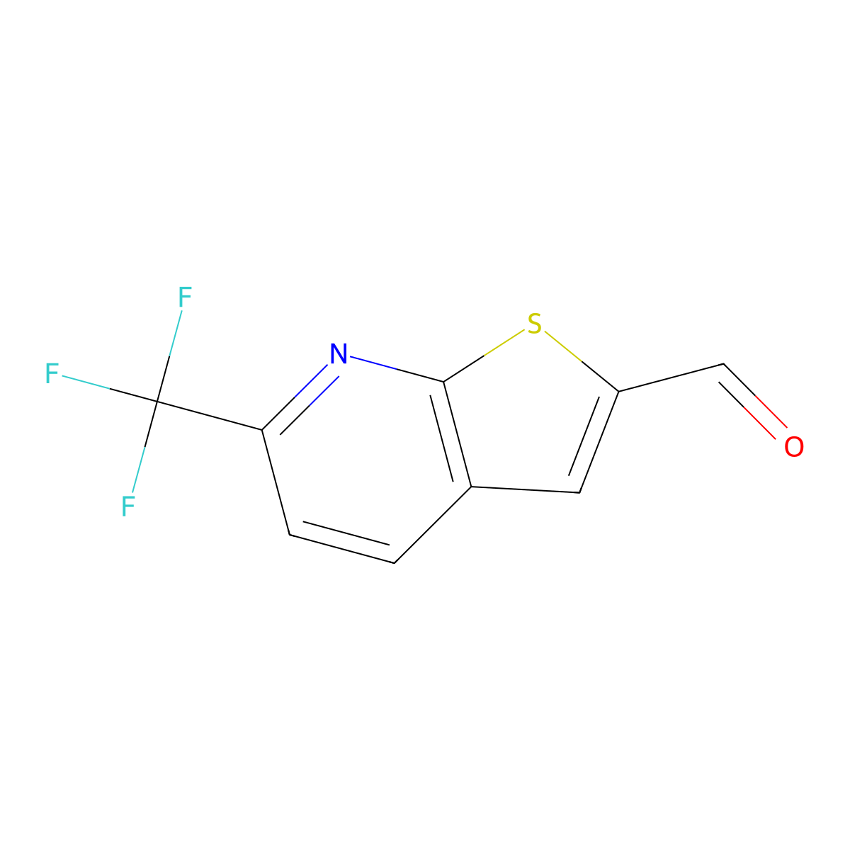 6-(Trifluoromethyl)thieno[2,3-b]pyridine-2-carbaldehyde molecular structure, CAS 2060020-23-5