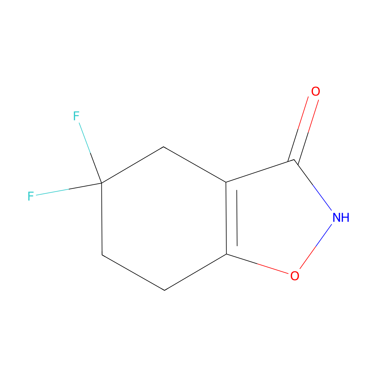 5,5-Difluoro-4,5,6,7-tetrahydro-1,2-benzoxazol-3-ol molecular structure, CAS 2060020-26-8
