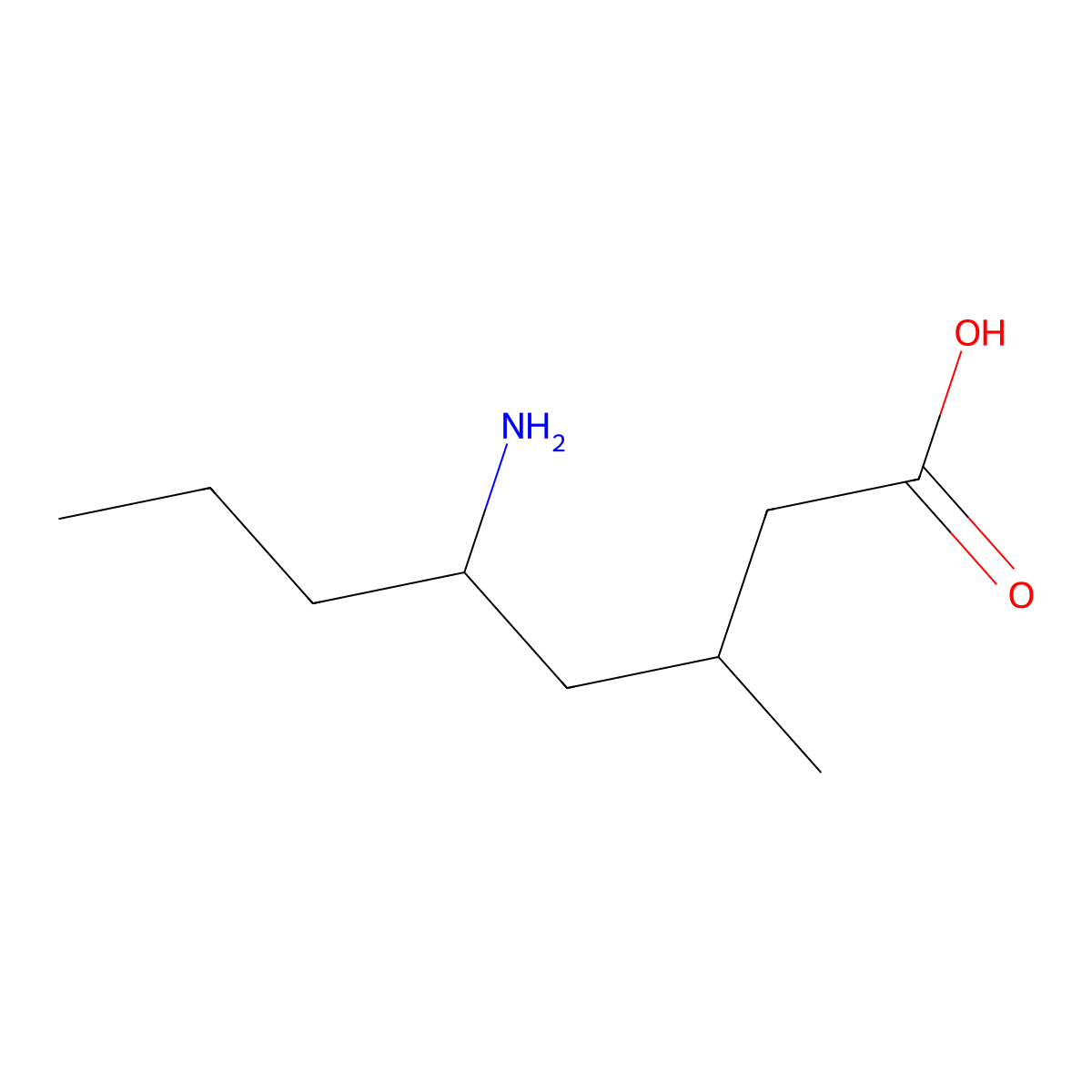 5-Amino-3-methyloctanoic acid molecular structure, CAS 2060020-30-4