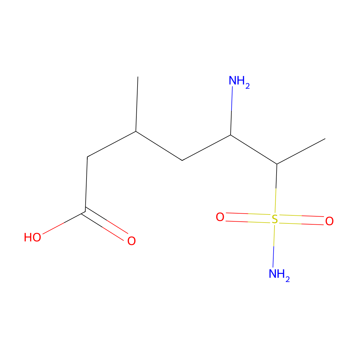 5-Amino-3-methyl-6-sulfamoylheptanoic acid molecular structure, CAS 2060020-32-6
