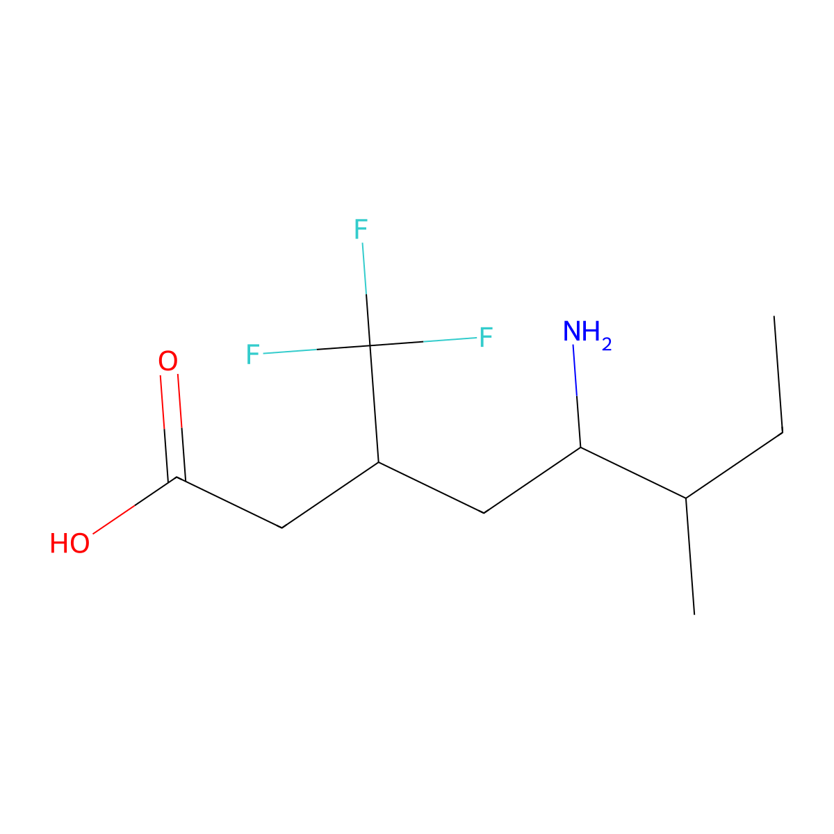 5-Amino-6-methyl-3-(trifluoromethyl)octanoic acid molecular structure, CAS 2060020-40-6